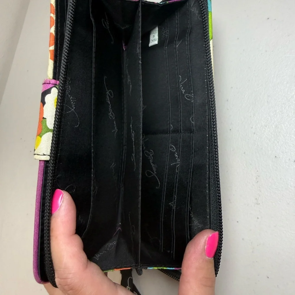 Vera Bradley Turnlock Wallet in the vibrant floral - Picture 6 of 8